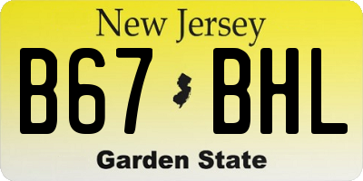 NJ license plate B67BHL