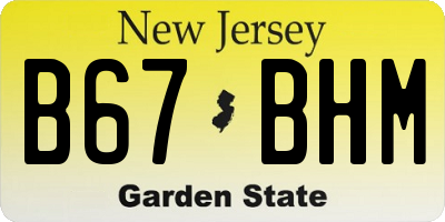 NJ license plate B67BHM