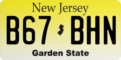 NJ license plate B67BHN