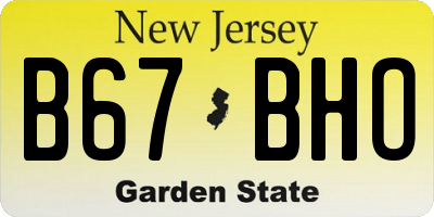 NJ license plate B67BHO