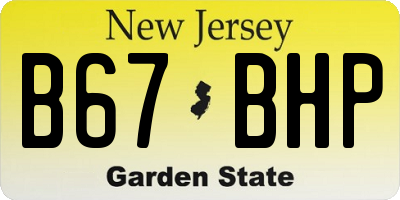 NJ license plate B67BHP