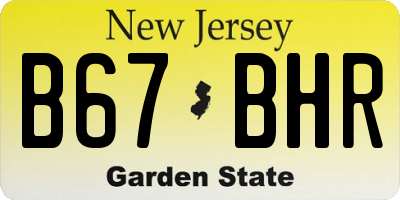 NJ license plate B67BHR