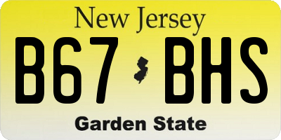 NJ license plate B67BHS