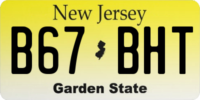 NJ license plate B67BHT