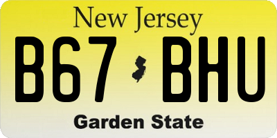 NJ license plate B67BHU