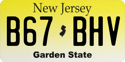 NJ license plate B67BHV