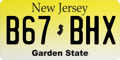 NJ license plate B67BHX