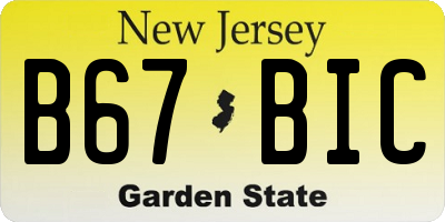 NJ license plate B67BIC