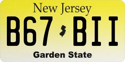 NJ license plate B67BII