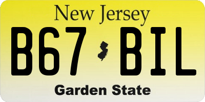 NJ license plate B67BIL