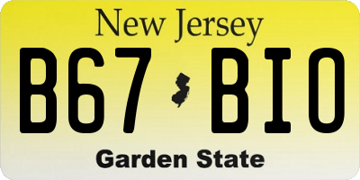 NJ license plate B67BIO