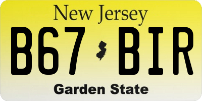 NJ license plate B67BIR