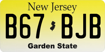 NJ license plate B67BJB