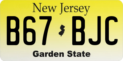 NJ license plate B67BJC