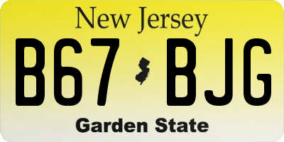 NJ license plate B67BJG