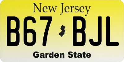 NJ license plate B67BJL