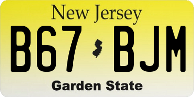 NJ license plate B67BJM