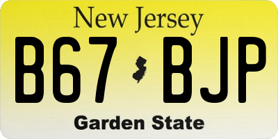 NJ license plate B67BJP