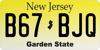 NJ license plate B67BJQ