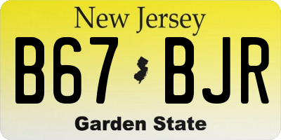NJ license plate B67BJR