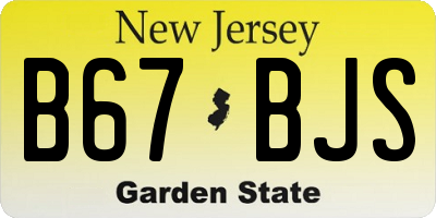 NJ license plate B67BJS