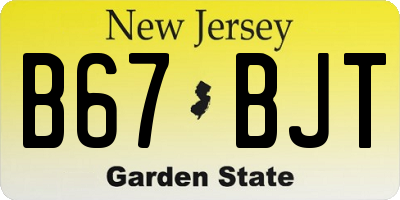 NJ license plate B67BJT