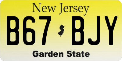 NJ license plate B67BJY