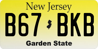 NJ license plate B67BKB