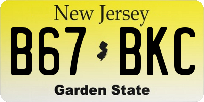 NJ license plate B67BKC