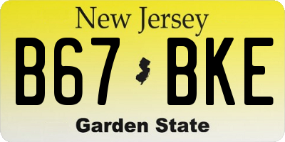 NJ license plate B67BKE