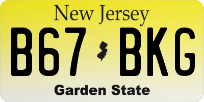 NJ license plate B67BKG