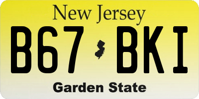 NJ license plate B67BKI