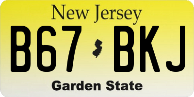 NJ license plate B67BKJ