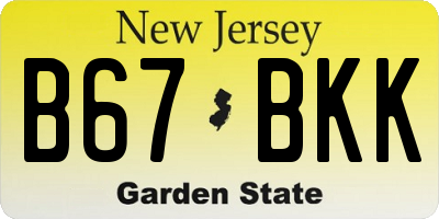 NJ license plate B67BKK