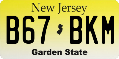 NJ license plate B67BKM