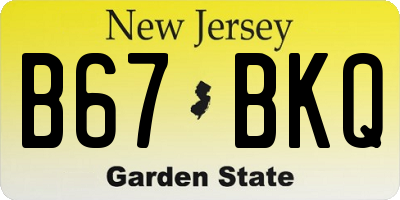 NJ license plate B67BKQ