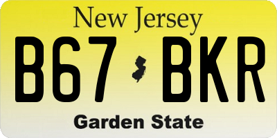 NJ license plate B67BKR