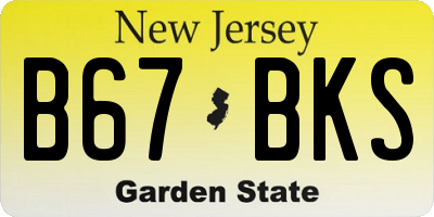 NJ license plate B67BKS