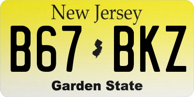 NJ license plate B67BKZ