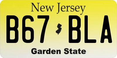 NJ license plate B67BLA