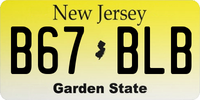 NJ license plate B67BLB