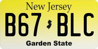 NJ license plate B67BLC