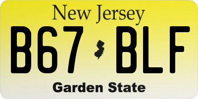 NJ license plate B67BLF