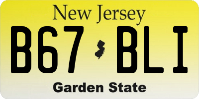 NJ license plate B67BLI