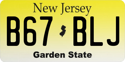 NJ license plate B67BLJ