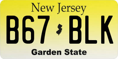 NJ license plate B67BLK