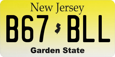 NJ license plate B67BLL