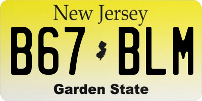 NJ license plate B67BLM
