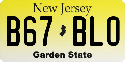 NJ license plate B67BLO