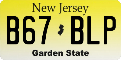 NJ license plate B67BLP